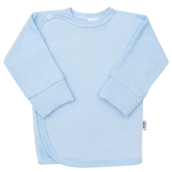 Košilka kojenecká bavlna - BOČNÍ ZAPÍNÁNÍ světle modrá 