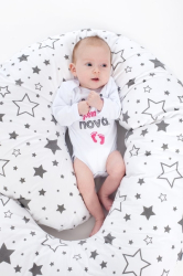 Povlak na kojící polštář ve tvaru C New Baby Hvězdy šedé