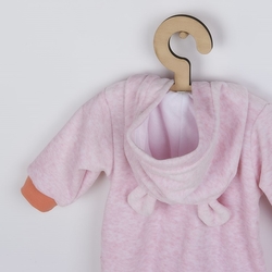 Kojenecký semiškový overal s kapucí New Baby Sweetheart růžový