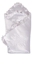 Rychlozavinovačka saténová KRAJKA bílá  - NewBaby - 75x75cm