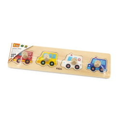 Dřevěné puzzle s úchyty pro nejmenší Viga Auta