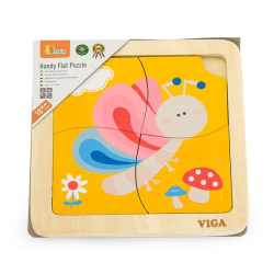Dřevěné puzzle pro nejmenší Viga 4 ks Motýlek