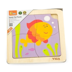 Dřevěné puzzle pro nejmenší Viga 4 ks Rybka