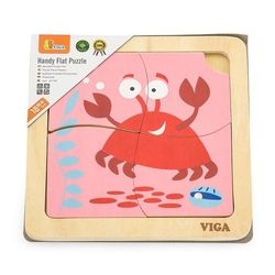 Dřevěné puzzle pro nejmenší Viga 4 ks Krab