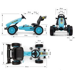 Dětská šlapací motokára Go-kart Milly Mally Rocket tyrkysová