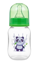Kojenecká lahev plastová 125ml - PANDA zelená - Akuku