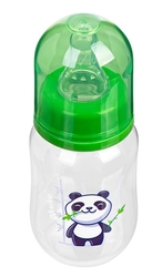 Kojenecká lahev plastová 125ml - PANDA zelená - Akuku