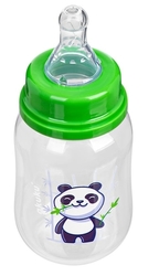 Kojenecká lahev plastová 125ml - PANDA zelená - Akuku