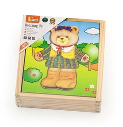 Dřevěné oblékací puzzle Viga Medvídek