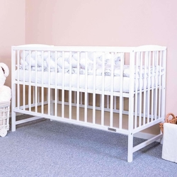 Dětská postýlka New Baby LILLY se stahovací bočnicí bílá