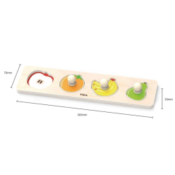 Dřevěné puzzle s úchyty Viga Ovoce