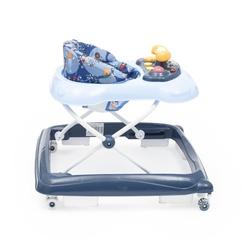 Dětské chodítko Baby Mix s volantem a silikonovými kolečky tmavě modrá