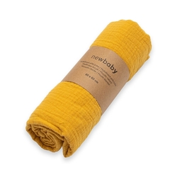 Mušelínová přikrývka  New Baby mustard