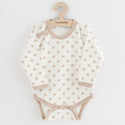 Kojenecké celorozepínací body New Baby Classic II Uni 3ks béžové