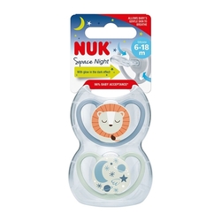 Šidítko NUK Happy Nights 6-18m 2ks/BOX kluk