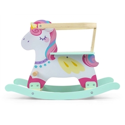 Dřevěný houpací koník s opěradlem Milly Mally Lucky 12 Unicorn
