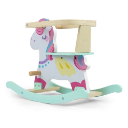 Dřevěný houpací koník s opěradlem Milly Mally Lucky 12 Unicorn