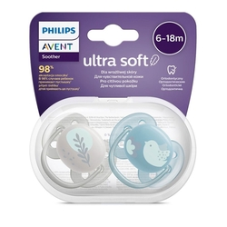 Šidítko Avent Ultrasoft Premium zvířátka 6-18 m 2ks kluk