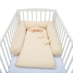 Mantinel do postýlky válec 3v1 New Baby Teddy krémový