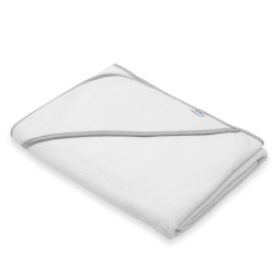 Dětská froté osuška s kapucí New Baby BASIC 100x100 bílo-šedá