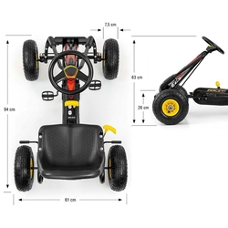 Dětská šlapací motokára Go-kart Milly Mally Thor černá