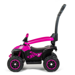 Dětské odrážedlo Baby Mix Mega Prime EVA s vodící tyčí růžové