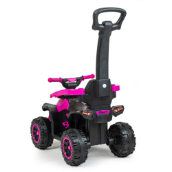Dětské odrážedlo Baby Mix Mega Prime EVA s vodící tyčí růžové