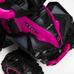 Dětské odrážedlo Baby Mix Mega Prime EVA s vodící tyčí růžové