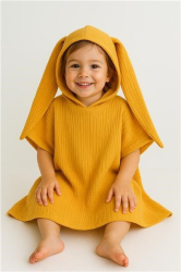 Dětské mušelínové pončo New Baby Feeling modrá 50 cm - vel.S 