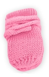 BABY NELLYS Kojenecké rukavičky pletené, zimní - růžové/malinové