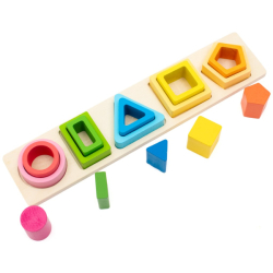 Dřevěná vkládačka barvy a tvary Montessori Baby Mix