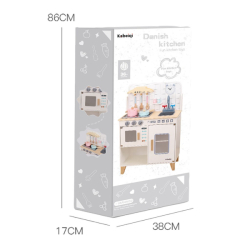 Dětská dřevěná kuchyňka s vybavením Montessori Baby Mix bílá