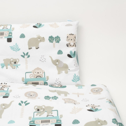 2-dílné ložní povlečení New Baby Safari II 90/120 cm mint