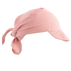 Dětský letní mušelínový šátek s kšiltem New Baby pink