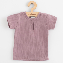 Kojenecká mušelínová souprava tričko a kalhoty New Baby lavender