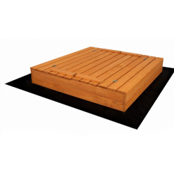Dětské dřevěné uzavíratelné pískoviště s lavičkami a stříškou Baby Mix 120x120 cm šedé