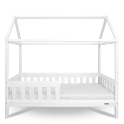 Dětská postel domeček se zábradlím a roštem New Baby CASTELLO 180x90 cm bílá