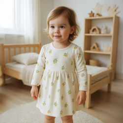 Kojenecké šaty z organické bavlny s dlouhým rukávem New Baby Olivy