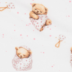 Bavlněné prostěradlo do postýlky New Baby Sweet teddy bear 120x60cm pink