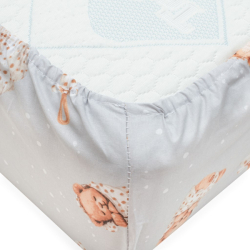 Bavlněné prostěradlo do postýlky New Baby Sweet teddy bear 120x60cm grey