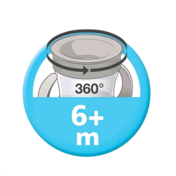 Dětský hrníček Mini Cups NUK 360° s víčkem neutral