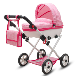 Luxusní dětský kočárek pro panenky New Baby COMFORT růžový