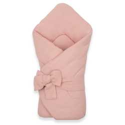 Mušelínová šněrovací zavinovačka New Baby old pink