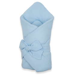 Mušelínová šněrovací zavinovačka New Baby blue