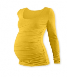 Těhotenské tričko dlouhý rukáv - JOHANKA - žluté
