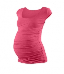 Těhotenské tričko - mini rukáv - JOHANKA - tmavě růžové