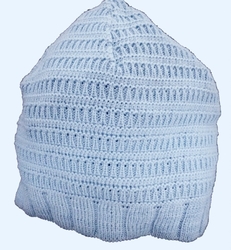 Čepice dětská přízová - VZOR modrá - vel.50-52cm 