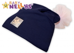 Bavlněná čepička Tutu květinka Baby Nellys ® - granátová, 48-52