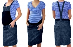 Těhotenské šaty - sukně S LACLEM modrý melír