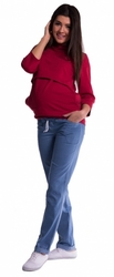 Be MaaMaa Těhotenské kalhoty - světlý jeans, vel. XL